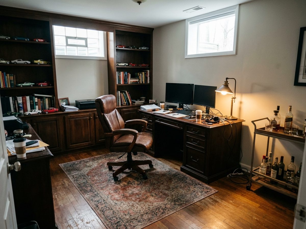stylish and dramatic masculine home offices 2